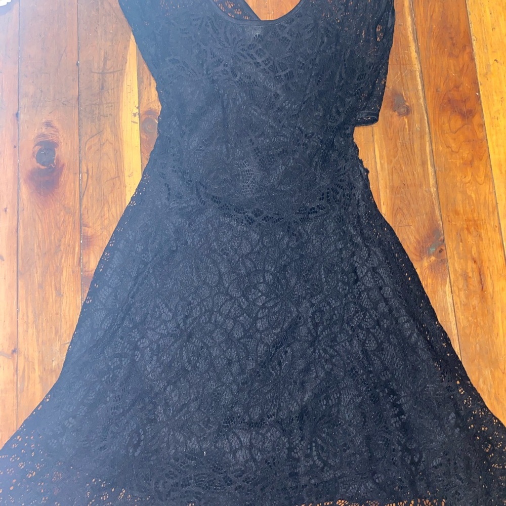 SWAK Black Asymmetrical black lace Sundress